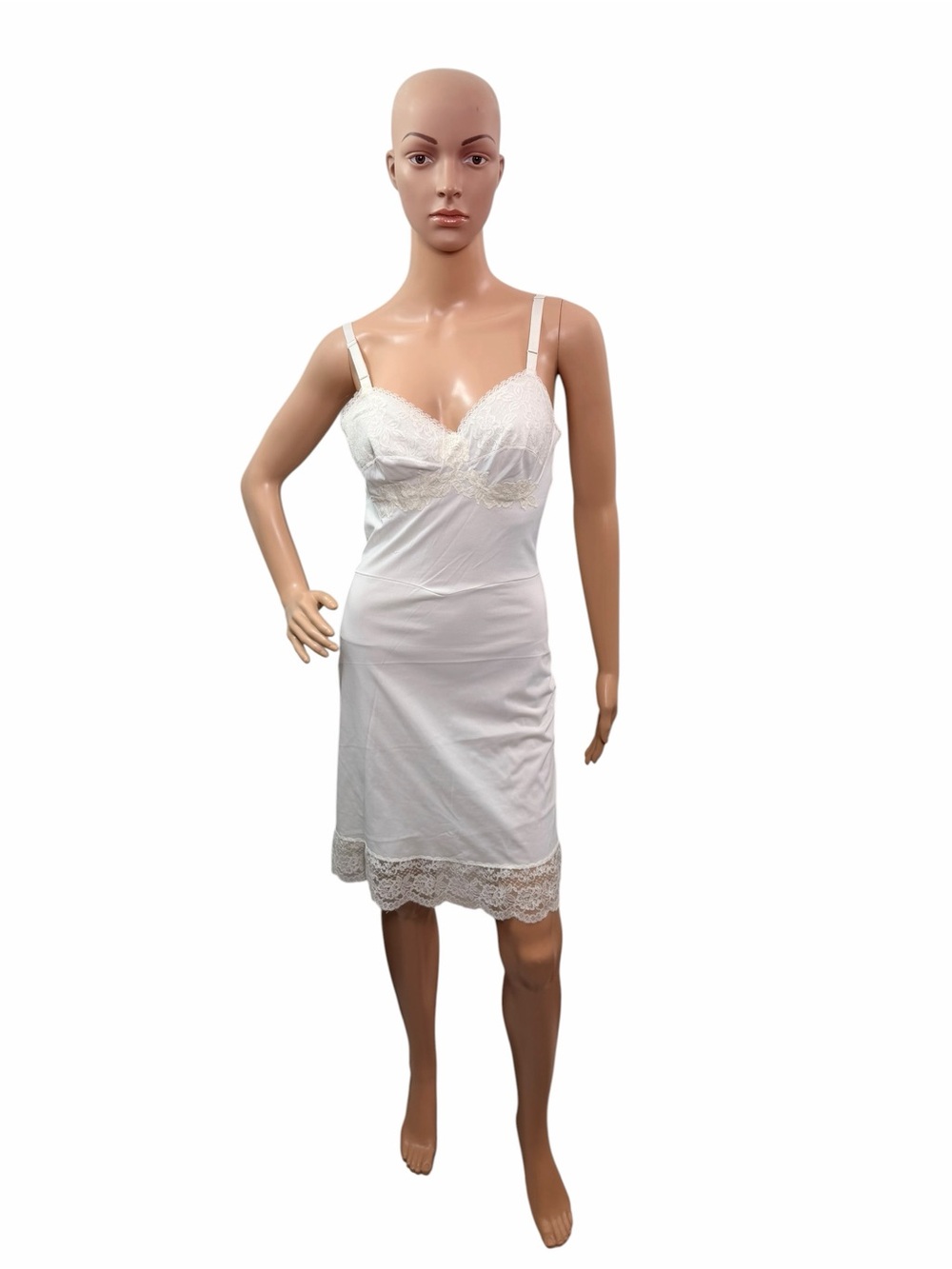 Vintage Formfit Rogers Women’s Size 10-12 (32) Sleeveless White Lace Trim Bodice